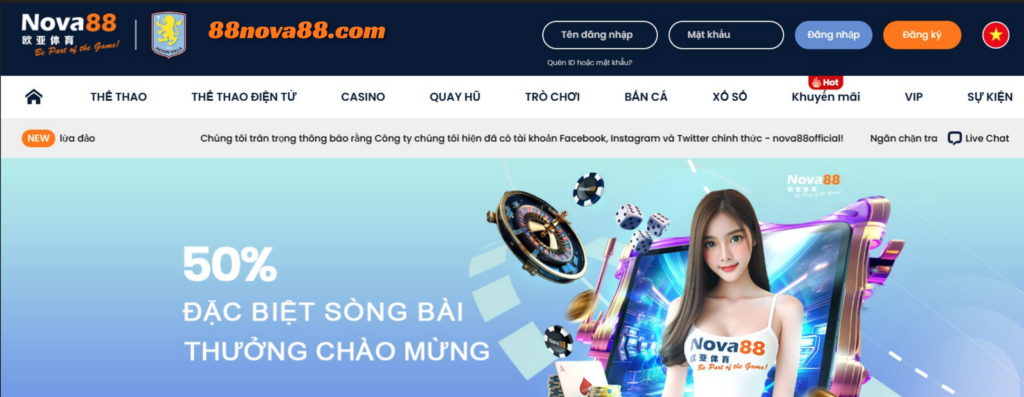 Nova88 - Sân chơi cá cược an toàn, chuyên nghiệp